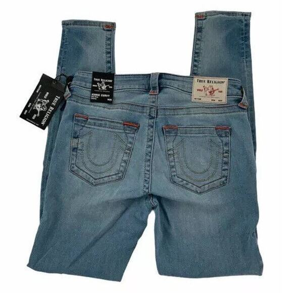 True Religion Women's Jennie Curvy Mid Rise Skinny Jeans Blue Stretch Size 6/28 - Picture 4 of 10